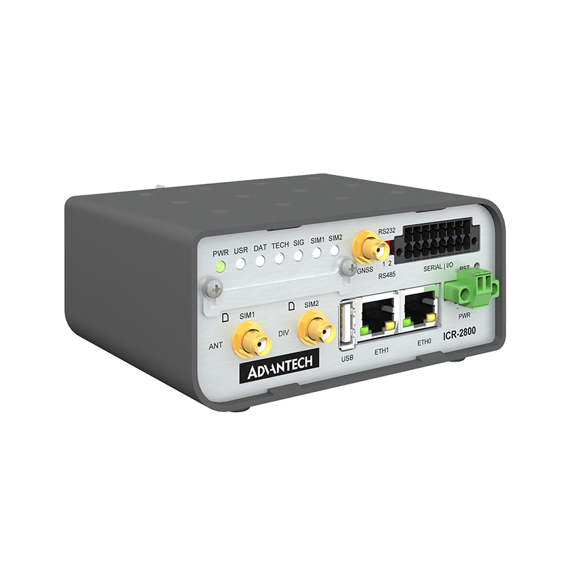ICR-2800, EMEA, 2x Ethernet, 2× RS232/RS485, USB, GPS, Plastic, EU ACC
